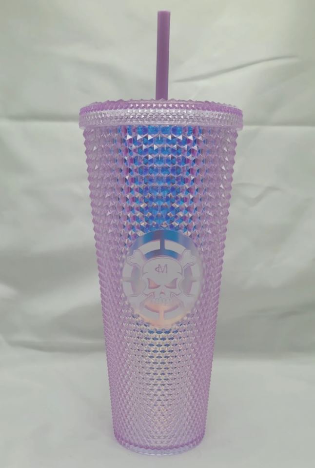 Studded Tumbler Cup - Pink Iridescent